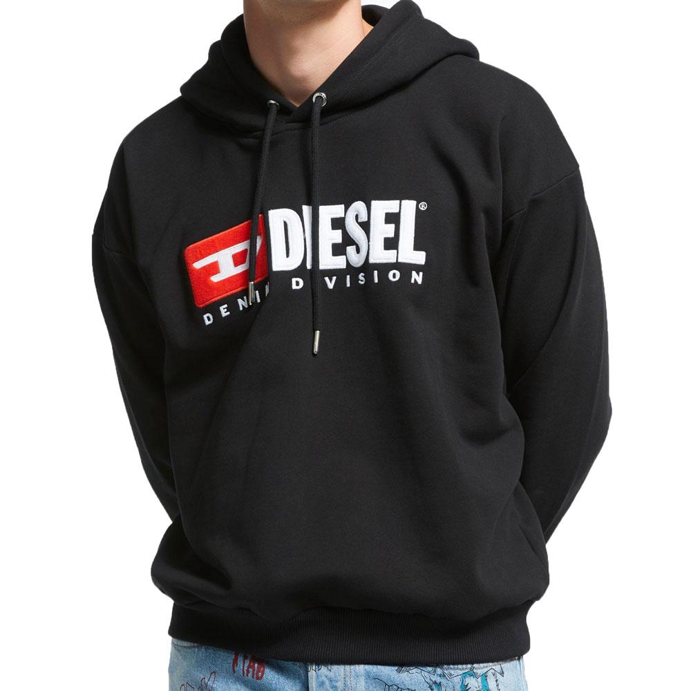 Diesel S-Division Industry Logo Hooded Sweatshirt Black