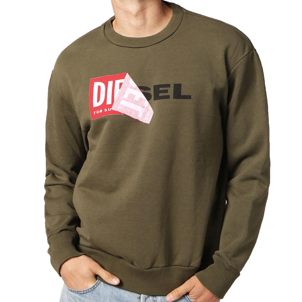Diesel S-Samy Men's Crew Neck Sweatshirt Army Green