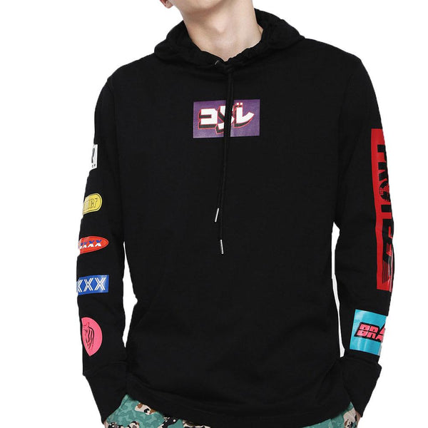 Diesel T-FONTY-YA Hooded T-SHIRT - Black - so-ldn