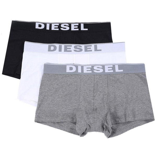 Diesel White/Black/Grey Kory 3 Pack Boxer Trunks - so-ldn
