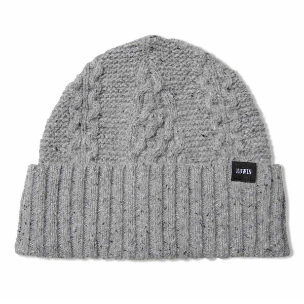 Edwin United Beanie Hat - Grey Marl - so-ldn