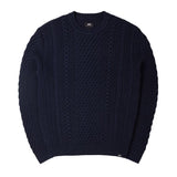 Edwin United Cable Knit Jumper - Navy - so-ldn