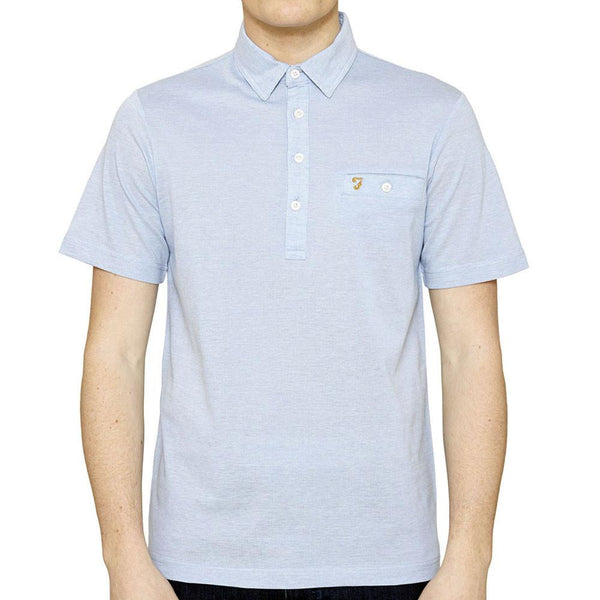 Farah Tennyson Short Sleeve Polo Shirt - Polar Blue - so-ldn