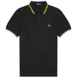 Fred Perry Tipped Polo Shirt M3600 - Black / Yellow