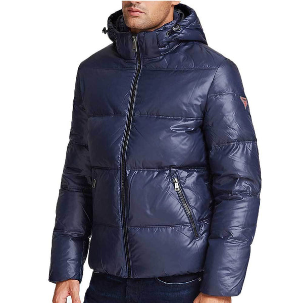 Guess Hooded Puffer Jacket - Blue Navy M94L42