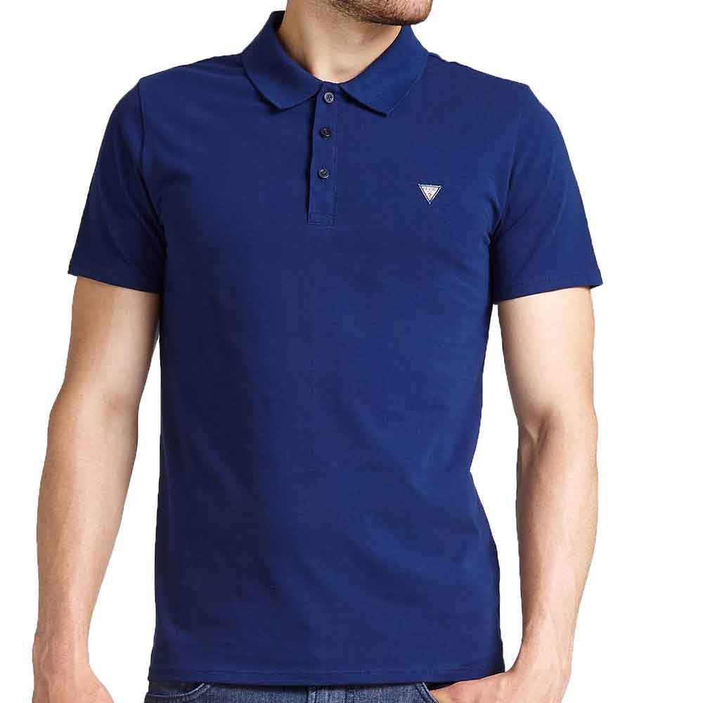 Guess Men's Duane Small Logo Polo Shirt - Navy - L / Navy