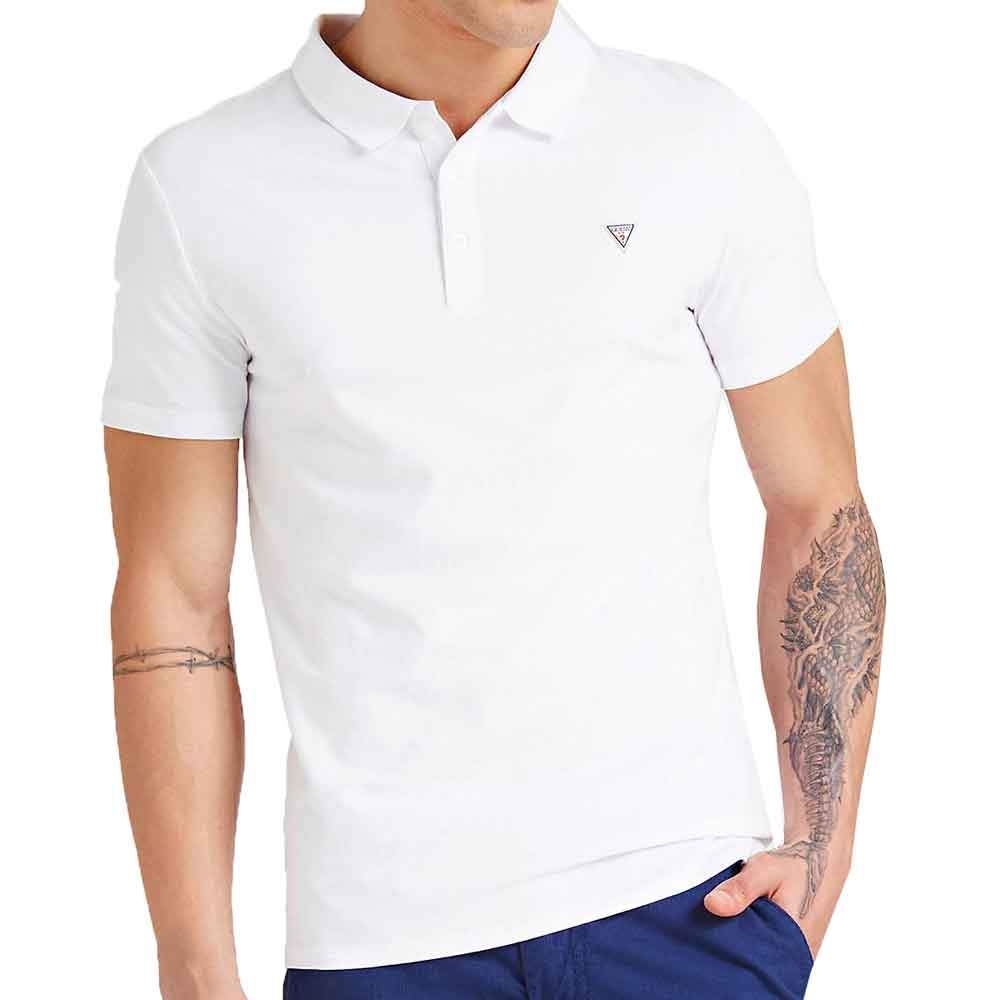 Guess Men's Duane Small Logo Polo Shirt - White - so-ldn
