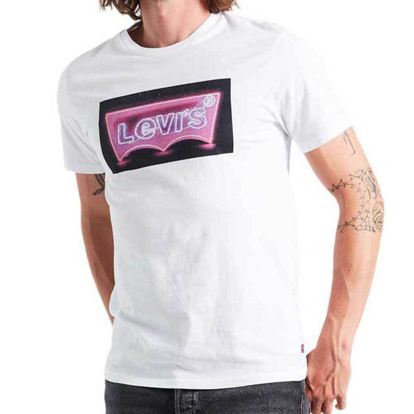 Levi Strauss White Neon Effect Logo T-Shirt - 22491-0488 - so-ldn