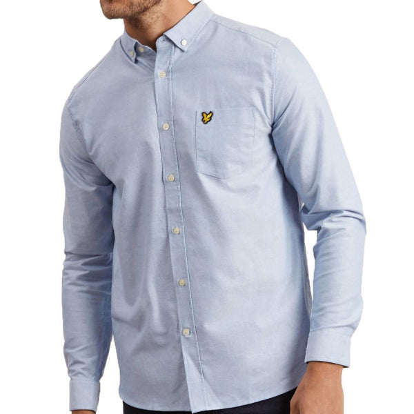 Lyle And Scott Long Sleeve Oxford Shirt - Riviera Blue - so-ldn