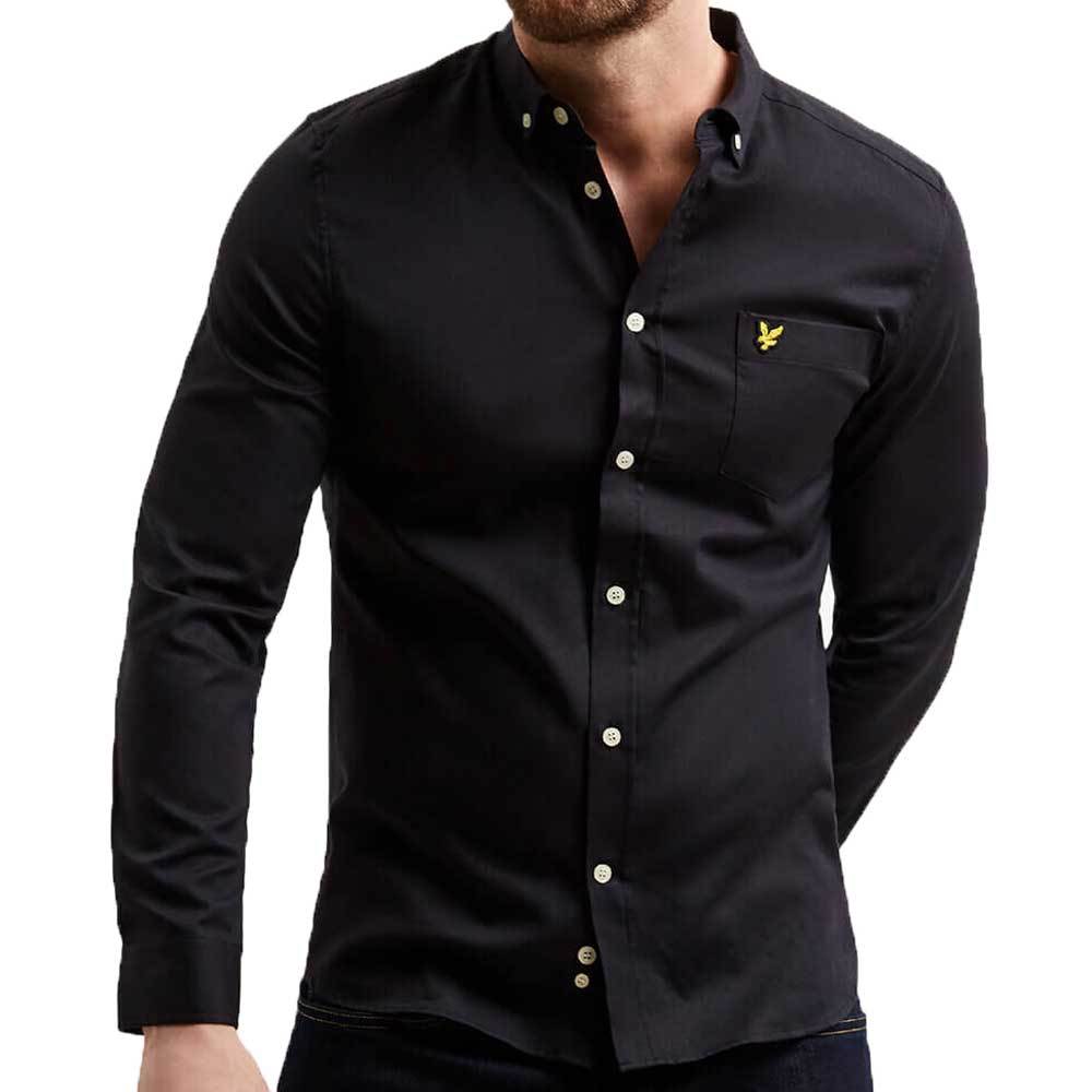 Lyle And Scott Long Sleeve Oxford Shirt -True Black