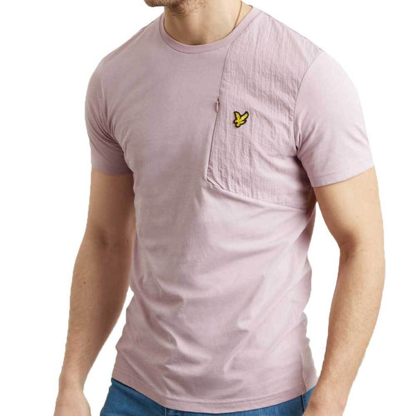 Lyle And Scott casuals Fabric Mix T-Shirt - Light Mauve TS1014V - so-ldn