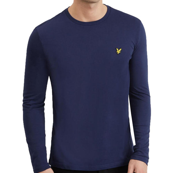 Lyle & Scott Long Sleeve Crew Neck T-Shirt - Navy - so-ldn