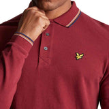 Lyle & Scott Long Sleeve Tipped Polo Shirt - Burgundy Claret Jug - so-ldn