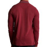 Lyle & Scott Long Sleeve Tipped Polo Shirt - Burgundy Claret Jug - so-ldn