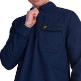 Lyle and Scott Indigo Blue Long Sleeve Shirt - Quarter Zip Overshirt