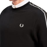 Fred Perry Taped Shoulder Sweatshirt- Black J7501