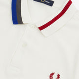 Fred Perry Authentic Abstract Collar Polo Shirt - Snow White M7604