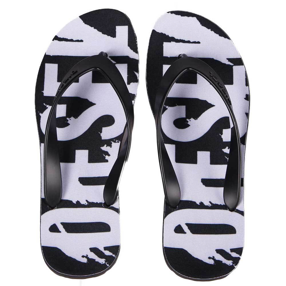 Diesel Splish Flip Flops Sandals - Black / White - so-ldn