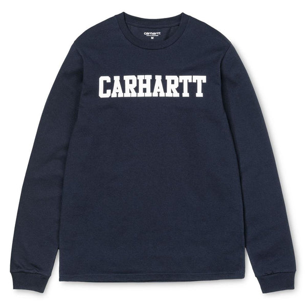 Carhartt WIP L/S College T-Shirt - Dark Navy - so-ldn