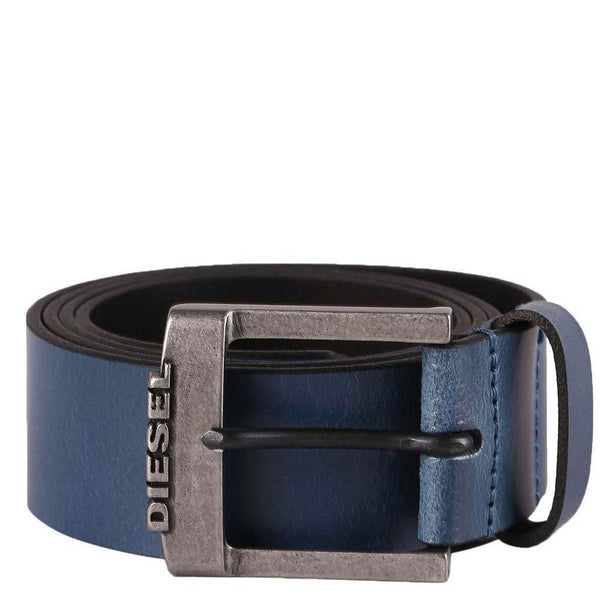 Diesel B-Deal Leather Belt - Blue - so-ldn