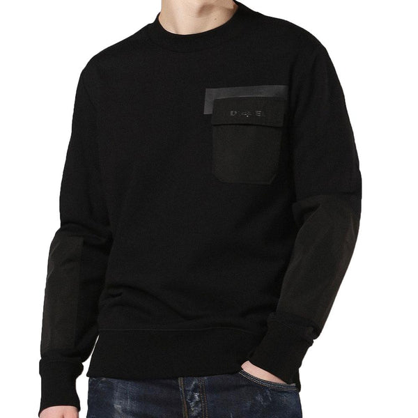 Diesel Black S-Crome Cotton Jersey Sweatshirt - so-ldn