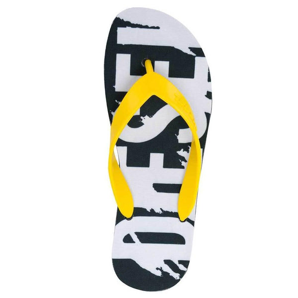 Diesel Splish Flip Flops Sandals - Buttercup Yellow / Black - so-ldn