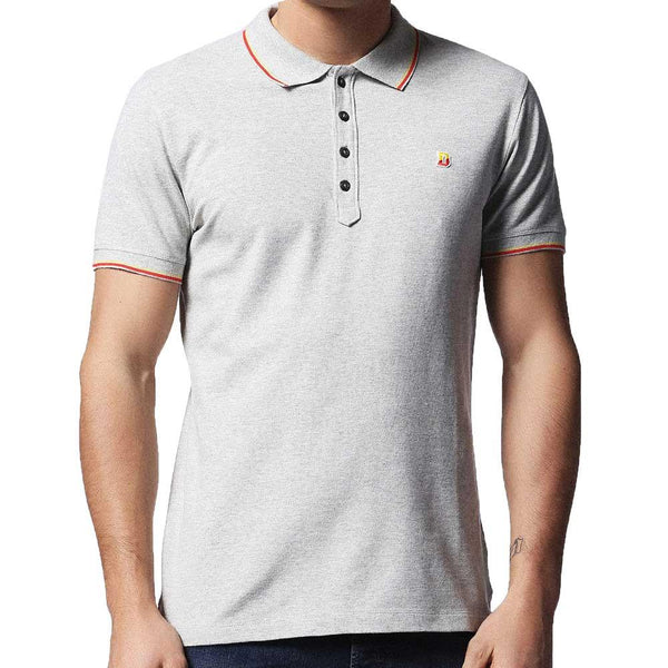 Diesel T-Skin Pique Tipped Polo Shirt - Grey - so-ldn