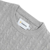 Farah Mens Lewes Crew Neck Cable Sweater - Grey - so-ldn