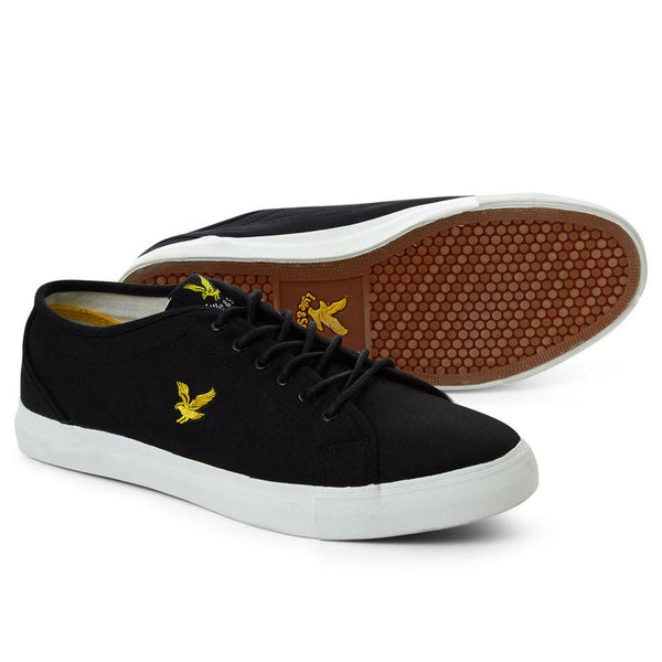 Lyle And Scott Teviot Canvas Plimsoll Trainers - True Black - so-ldn