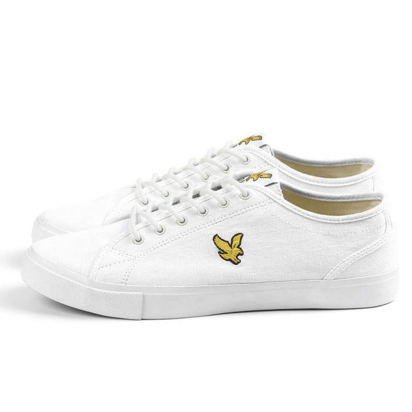 Lyle And Scott Teviot Canvas Plimsoll Trainers - White Twill - so-ldn