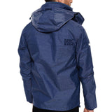 Superdry Mens Tech Hood Wind cheater Zip Jacket - Navy Herringbone - so-ldn