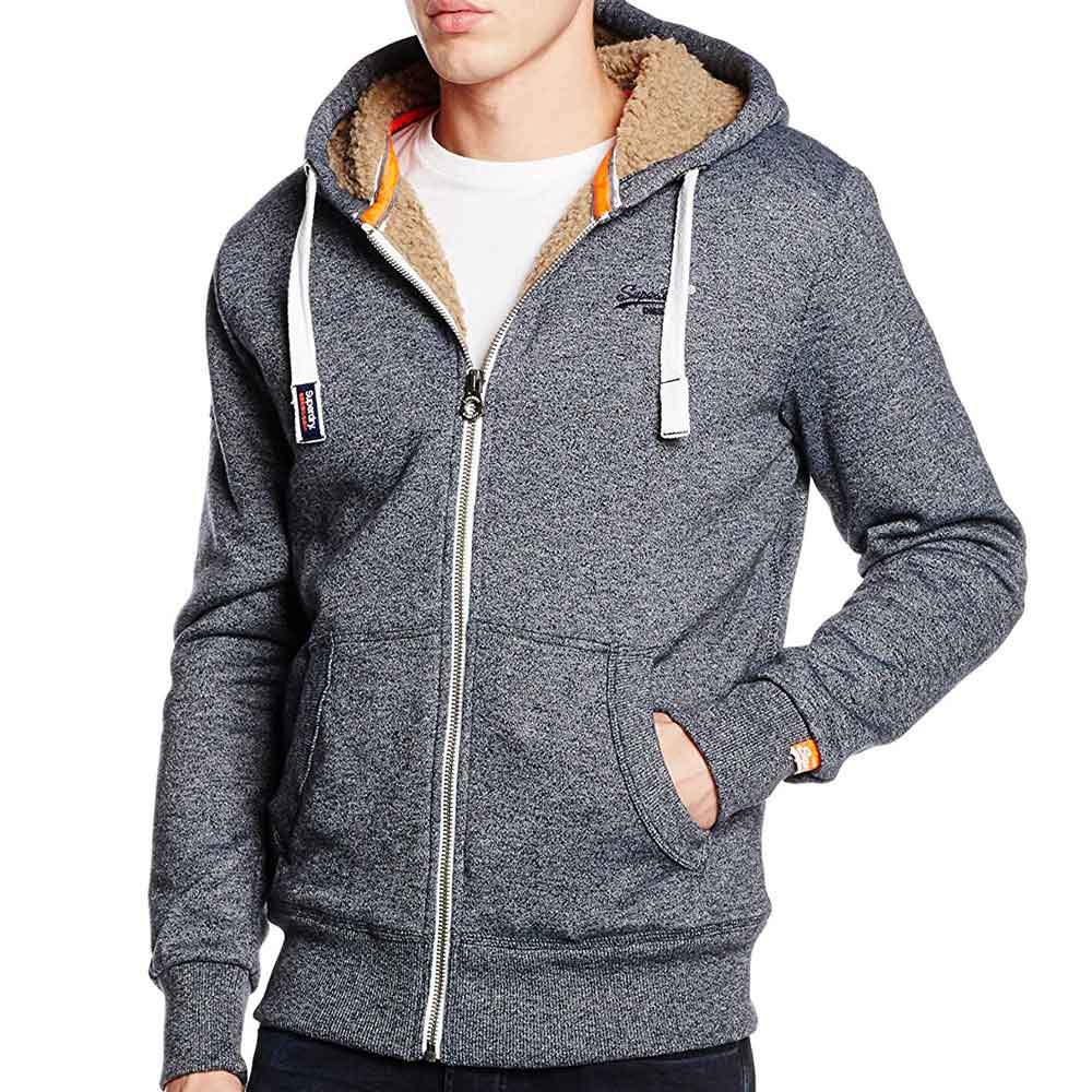 Hoodie Mens Grey Superdry Zip Hoodie Superdry Orange Label