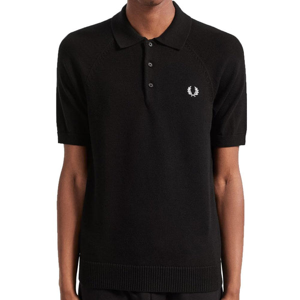 Fred Perry Authentic Textured Knit Polo - Black K7500