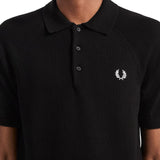 Fred Perry Authentic Textured Knit Polo - Black K7500
